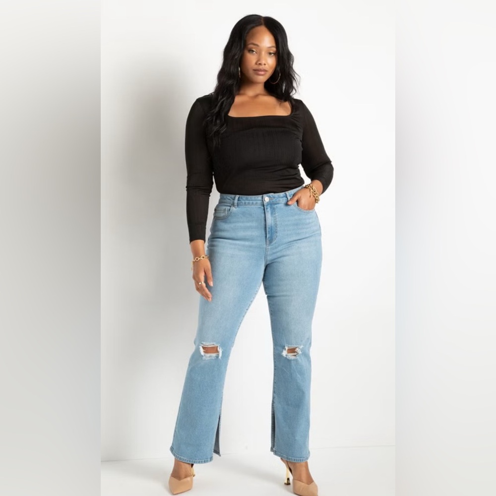 Eloquii Split Inseam Hem Straight Leg Jeans NWT